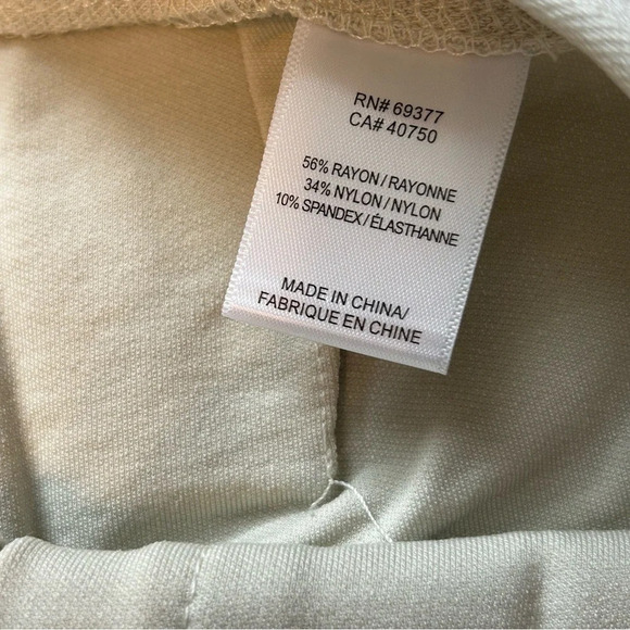 NWOT Wynn Layers Straight Leg Pants Womens XXS Cream Pull‎ On Stretch Side Slit - Picture 5 of 7